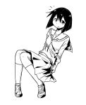  :o arms_at_sides azumanga_daioh azumanga_daioh&#039;s_school_uniform blunt_ends bob_cut breasts commentary english_commentary farhan_melukis full_body greyscale hair_between_eyes hatching_(texture) inverted_bob kaori_(azumanga_daioh) kneehighs knees_together_feet_apart knees_up looking_at_viewer monochrome neck_ribbon notice_lines open_mouth pleated_skirt raised_eyebrows ribbon school_uniform serafuku shoes simple_background skirt small_breasts socks uwabaki white_background 