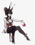 2019 absurd_res accessory anthro arm_support asian_clothing bangs bent_legs biped black_clothing black_ears black_fingernails black_hair black_kimono black_legwear black_nails black_nose black_obi black_stockings black_thigh_highs breasts circe_ciri cleavage clothed clothed_anthro clothed_female clothing colored_nails crossed_bangs digital_media_(artwork) east_asian_clothing extended_arm eyelashes female female_anthro fingernails full-length_portrait glistening glistening_breasts glistening_hair hair hair_accessory hair_between_eyes hair_bun hair_sticks hi_res holding_object japanese_clothing kimono lagomorph legwear leporid long_bangs long_ears looking_at_viewer mammal multicolored_clothing multicolored_kimono nails nelnox obi obijime open_mouth open_smile pelvic_curtain portrait pupils rabbit red_eyes rope_anklet rope_bracelet rope_necklace simple_background sitting sitting_on_nothing smile smiling_at_viewer solo stirrup_stockings stirrup_thigh_highs stockings straight_arms thigh_highs three-quarter_view two_tone_clothing two_tone_kimono white_arms white_background white_breasts white_clothing white_face white_fingers white_hands white_inner_ear white_kimono white_neck white_pupils white_sclera white_toes yellow_accessory yellow_clothing yellow_obijime