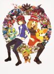  1boy 1girl absolutely_everyone aegislash amaura aromatisse aurorus avalugg barbaracle bergmite binacle black-framed_eyewear black_boots black_hair black_shirt black_shoes black_thighhighs blonde_hair blue_eyes blue_jacket boots braixen bunnelby calem_(pokemon) carbink chesnaught chespin clauncher clawitzer closed_mouth commentary_request dedenne delphox diggersby doublade dragalge espurr everyone eyewear_on_headwear fennekin flabebe flabebe_(red_flower) fletchinder fletchling floette floette_(red_flower) florges florges_(yellow_flower) froakie frogadier furfrou gogoat goodra goomy gourgeist greninja hat hawlucha heliolisk helioptile highres himari_g_(sr) honedge inkay jacket klefki litleo locked_arms long_hair long_sleeves malamar meowstic meowstic_(female) meowstic_(male) noibat noivern open_mouth pancham pangoro pants phantump pokemon pokemon_(creature) pokemon_xy pumpkaboo pyroar pyroar_(female) pyroar_(male) quilladin red_hat red_skirt scatterbug serena_(pokemon) shirt shoes short_hair simple_background skiddo skirt skrelp sleeveless sleeveless_shirt sliggoo slurpuff smile spewpa spritzee starter_pokemon_trio sunglasses swirlix sylveon talonflame teeth thighhighs trevenant tyrantrum tyrunt upper_teeth_only vivillon vivillon_(meadow) white-framed_eyewear white_background xerneas yveltal zygarde zygarde_(50) 