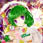  1girl braid breasts glasses green_hair long_hair philia_felice purple_eyes robe smile tales_of_(series) tales_of_destiny 