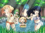  :&lt; bad_id bad_pixiv_id bikini black_hair blonde_hair blue_eyes blue_hair bow chestnut_mouth chibi chibi_on_head cirno closed_eyes clothes_writing collarbone criss-cross_halter crop_top crop_top_overhang daiyousei drill_hair fairy_wings forest frilled_bikini frills grass green_bikini green_eyes green_hair grin hair_bow hair_ribbon halter_top halterneck hat jeolchwiseon_(dotted_line) lily_white long_hair luna_child midriff minigirl multiple_girls nature navel nude on_head one_eye_closed open_mouth partially_submerged pond red_bikini ribbon rock school_swimsuit scrunchie short_hair shorts sitting smile splashing star_sapphire strap_gap sunlight sunny_milk swimsuit tank_top touhou twin_drills twintails wavy_mouth wings yellow_eyes yellow_swimsuit 
