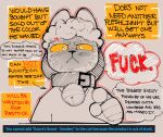 2025 angry anthro arrow_sign bell bell_collar blush bodily_fluids collar cross-popping_vein digital_media_(artwork) domestic_cat english_text felid feline felis fur hair hi_res male mammal orange_sclera sketch solo standing sushi_(sushiamazing) sushiamazing sweat text text_box thought_bubble weredog_(company)