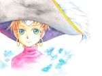  1girl blonde_hair blue_eyes chat earrings hat jewelry short_hair tales_of_(series) tales_of_eternia 