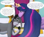 2025 absurd_res asinus asking_another black_eyebrows black_eyes black_hooves black_mane blue_wall blush chair colored crossover crown dialogue digital_drawing_(artwork) digital_media_(artwork) disney donkey duo eeyore english_description english_text equid equine eyebrow_through_hair eyebrows eyelashes feathered_wings feathers female female_feral feral floppy_ears folded_wings forehead_kiss friendship_is_magic fur furniture grey_body grey_fur hair half-closed_eyes hasbro headgear hi_res hooves horn inside interspecies larger_female larger_feral light lighting long_ears long_mane looking_at_another looking_at_partner lop_ears male male/female male_feral mammal mane multicolored_body multicolored_fur multicolored_mane my_little_pony mythological_creature mythological_equine mythology narrowed_eyes pink_mane pink_tongue princess purple_body purple_eyebrows purple_eyes purple_fur purple_wings queen_twilight_(mlp) question red_inner_ear royalty shaded size_difference skywater smaller_female smaller_male speech_bubble standing text throne throne_room tiara tongue translucent translucent_hair twilight_sparkle_(mlp) two_tone_body two_tone_fur unguligrade unicorn_horn wall_(structure) winged_unicorn wings winnie_the_pooh_(franchise)