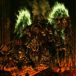  5boys adeptus_astartes after_battle armor axe bisected black_legion blood blood_drip blood_on_armor blood_on_ground blood_on_hands blue_eyes body_horror breastplate broken_armor bug bullet_hole centipede chain chainsword chaos_(warhammer) chaos_space_marine chaos_undivided_(symbol) colored_skin commentary corpse cracked_armor damaged dark death death_guard decapitation decay deformed english_commentary eyes_of_horus_(warhammer_40k) fake_horns fire fly greaves green_fire green_skin guro helmet highres holding holding_axe holding_detached_head hook horned_armor horned_helmet horns male_focus monster multiple_boys nicholas_wolf no_headwear nurgle nurgle_(symbol) pauldrons pelvic_curtain plague_marine power_armor pteruges red_light rot_fly rotting rust severed_head shoes shoulder_armor shoulder_spikes single_shoe skull skull_belt skull_ornament smoke sparkle spikes spine steam swarm terminator_armor tube vambraces warhammer_40k warts weapon_on_floor wings 