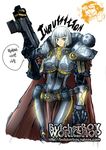  adepta_sororitas armor bob_cut butcherboy cape emperor_of_mankind explosive grenade korean power_armor science_fiction short_hair solo thumbs_up translated tunic warhammer_40k white_hair 