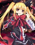  bad_id bad_pixiv_id blazblue blonde_hair bow dress hair_ribbon huna long_hair rachel_alucard red_bow red_eyes ribbon solo twintails 