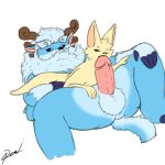 balls canid canine demi_(demi_owo) demi_owo duo erection fennec_fox fox genitals hi_res hybrid league_of_legends male male/male mammal mustelid nude otter penis riot_games size_difference sketch tencent true_fox willump_(lol) yeti