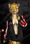  clothed clothing feline female leopard looking_at_viewer mammal mass_effect mitsene seductive skimpy solo 