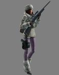  1girl 3d absurdres brown_hair capcom gloves gun highres jessica_sherawat official_art resident_evil resident_evil_revelations rifle sniper_rifle solo weapon 