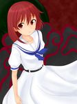  mato9778 miyanaga_teru red_eyes red_hair saki school_uniform shiraitodai_school_uniform short_hair solo 