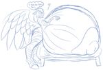  &hearts; anthro badgerben big_breasts breasts broken_table equine female hooves huge_breasts hyper hyper_breasts mammal table vee_stripe wings worried zebra 