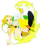  bad_id bad_pixiv_id blonde_hair blush breasts c.c._lemon c.c._lemon_(character) can cleavage food fruit gradient_hair green_hair hair_ribbon ika lemon midriff multicolored_hair navel open_mouth personification ribbon small_breasts smile solo thighhighs twintails two-tone_hair underboob yellow yellow_eyes 