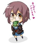  bad_id bad_pixiv_id bangs blue_skirt blush book brown_eyes chibi glasses heart kita_high_school_uniform lowres nagato_yuki purple_hair school_uniform serafuku short_hair six_(fnrptal1010) skirt solo suzumiya_haruhi_no_shoushitsu suzumiya_haruhi_no_yuuutsu 