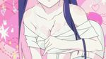  alternate_costume animated animated_gif bent_over blue_hair breasts cleavage green_eyes large_breasts long_hair looking_at_viewer nishigori_atsushi non-web_source nurse panty_&amp;_stocking_with_garterbelt screencap smile solo stocking_(psg) thighhighs underwear 