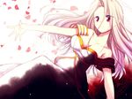  chigo dark_persona dress dual_persona fate/zero fate_(series) irisviel_von_einzbern long_hair petals red_eyes white_hair 