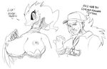  breasts english_text female hair human legendary_pok&#233;mon long_hair male mammal n_(pokemon) nintendo nipples pok&#233;mon pok&eacute;mon reshiram sketch sunibee sunnysoda text video_games 