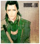  avengers black_hair blue_eyes glowing glowing_eyes green green_hair hair_slicked_back j_(onose1213) loki_(marvel) male_focus marvel realistic smile solo 