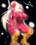  blaziken breasts female looking_at_viewer open_mouth pok&eacute;mon saliva sasamix solo tongue 