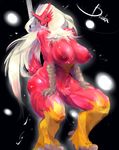  big_breasts blaziken breasts chest_tuft dancing female fur hi_res looking_at_viewer nintendo nipples open_mouth pok&#233;mon pok&eacute;mon pole pole_dancing saliva sasamix solo thick_thighs thighs tongue tuft video_games wide_hips 