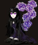  black_hair darker_than_black meiko-chan purple_eyes purple_roses rose yin 
