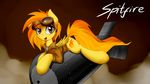  2012 amber_eyes bomb cloth clothing cutie_mark equine eyewear female friendship_is_magic goggles hair horse jacket looking_at_viewer multi-colored_hair my_little_pony open_mouth pegasus pony ranged_weapon shirt smitty_g solo spitfire_(mlp) weapon wings wonderbolts_(mlp) 
