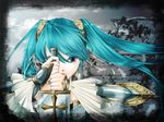  aqua_hair armor blue_eyes hatsune_miku highres long_hair mituki paladin solo sword twintails vocaloid weapon 