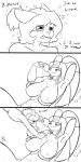 absurd_res antennae_(anatomy) anthro arthropod blush bodily_fluids breasts comic dialogue distressed duo english_text exhausted felid feline female fur generation_7_pokemon hair hair_bun hi_res imminent_sex jeffthehusky laser_beam laser_pointer looking_down male male/female mammal motion_blur nintendo nipples nude paladin_kou pheromosa pokemon pokemon_(species) simple_background smile tears text ultra_beast