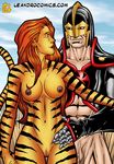  black_knight breasts duo feline female leandro_comics male mammal nipples nude penis pussy tiger tigra 