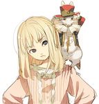  alice_(wonderland) alice_in_wonderland animal bad_id bad_pixiv_id bangs blonde_hair blue_eyes blunt_bangs bunny fujisawa_machi hat short_hair top_hat white_background white_rabbit 