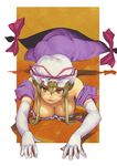  ass bad_id bad_pixiv_id bare_shoulders blonde_hair bonnet breasts cleavage elbow_gloves gap gloves highres large_breasts licking_lips long_hair looking_at_viewer solo tongue tongue_out touhou white_gloves yakumo_yukari yellow_eyes yuuji_(and) 