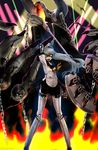  android asterios axe dark_persona fire highres labrys long_hair natu-mican persona persona_4:_the_ultimate_in_mayonaka_arena ponytail robot_joints shadow_(persona) silver_hair very_long_hair weapon yellow_eyes 
