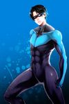  bad_id bad_pixiv_id black_hair dc_comics male_focus mask navel nightwing skin_tight solo spandex superhero tachibana_(ghosts_0119) 