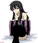  black_hair darker_than_black meiko-chan pillow purple_eyes 