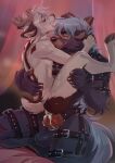 animal_genitalia animal_penis anthro badger balls blue_hair blush bodily_fluids bondage_gear brown_body brown_fur canine_genitalia canine_penis carrying_another claws cum cum_in_pussy cum_inside cum_on_own_penis cum_on_penis cum_on_self deer dominant dominant_male duo ear_piercing ear_ring ears_down female flat_chested fluffy fluffy_tail from_front_position fur genital_fluids genitals grey_balls grey_body grey_fur hair hand_behind_head hand_on_back honey_badger kammi-lu kneeling knot knotted_penis leaking_cum leg_grab legs_up licking looking_at_another looking_pleasured male male/female mammal momo_(mymyamoo) muscular muscular_male mustelid musteline narrowed_eyes nipples on_one_knee open_mouth penetration penile penile_penetration penis piercing pivoted_ears raised_head ring_piercing scar scars_all_over sex simple_background size_difference stand_and_carry_position standing standing_sex tail teeth thrack tongue touching_hair vaginal vaginal_penetration white_body white_fur