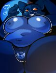 2025 absurd_res anthro areola belly big_areola big_breasts big_nipples blue_areola blue_body blue_ears blue_fur blue_nipples breasts clothed clothing digital_drawing_(artwork) digital_media_(artwork) domestic_cat electricplasmid felid feline felis female female_anthro fingers front_view fur hair heart_symbol hi_res huge_breasts low-angle_view mae_borowski mammal motion_lines navel night_in_the_woods nipples orange_eyes orange_hair overweight overweight_anthro overweight_female panties panties_only portrait simple_background slightly_chubby slightly_chubby_anthro slightly_chubby_female smile solo thick_thighs topless topless_anthro topless_female underwear underwear_only witchdagger