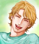  ^_^ bad_id bad_pixiv_id blonde_hair closed_eyes keith_goodman laughing male_focus pnzkor solo tiger_&amp;_bunny 