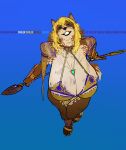 anthro big_breasts black_nose blonde_hair breasts brothersmiler brown_body brown_fur canid canine canis cleavage clothed clothed_anthro clothed_female clothing collie cosplay domestic_dog female footwear fur grin hair herding_dog hi_res huge_breasts jewelry krystal_(star_fox) mammal mitsy_fields_(wsad) multicolored_body multicolored_fur necklace nintendo pastoral_dog sandals sheepdog shoes shoulder_pads smile solo staff star_fox tan_body tan_fur teeth two_tone_body two_tone_fur