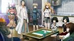  3boys 5girls adam&#039;s_apple akiha_rumiho amane_suzuha androgynous animal_ear_hairband animal_ears aqua_eyes arms_behind_back beard_stubble belt beret bike_shorts black_belt black_bow black_hair black_ribbon black_shirt black_shorts black_socks black_trim blonde_hair blue_dress blue_eyes blue_jacket blue_pants bob_cut bow bracelet braid breast_pocket breasts broom brown_hair brown_pants buttons casual cat_ears cellphone chain checkered_buckle chest_bow choker closed_mouth coat collar collarbone collared_shirt couch crossed_arms crossed_legs cup cupboard day door dr_pepper dress drill_hair drink eating expressionless facial_hair fake_animal_ears fat fat_man fingernails flip_phone food frilled_collar frilled_dress frilled_sleeves frills from_behind from_side future_gadget_lab game_cg glasses goth_fashion green_eyes green_shirt green_slippers grey_eyes hair_between_eyes hair_ornament hair_over_shoulder hair_tie hairband hairclip hairpin hand_in_pocket hands_on_own_hips hashida_itaru hat high_collar highres holding holding_drink holding_food holding_phone huke indoors jacket jewelry jitome kiryuu_moeka kneehighs kneeling lab_coat lapels leather_belt long_hair long_sleeves looking_at_another makise_kurisu medium_breasts medium_hair messy_hair miniskirt multiple_boys multiple_girls necktie notched_lapels official_art okabe_rintarou on_couch onigiri orange_stripes otoko_no_ko pants phone pink_eyes pink_frills pink_hair pocket puffy_short_sleeves puffy_shorts puffy_sleeves purple_eyes purple_trim red_eyes red_necktie red_shorts ribbon ribbon_choker ringed_eyes screen_light shiina_mayuri shirt shirt_partially_tucked_in shoes short_sleeves shorts shorts_under_skirt side_slit sitting skirt skull_hair_ornament sleeve_slit slippers small_breasts smile socks square_pupils standing steins;gate steins;gate:_my_darling&#039;s_embrace stubble t-shirt table tank_top tareme television thick_thighs thighs tile_floor tiles track_jacket tsurime twin_braids twin_drills twintails urushibara_ruka vacuum_cleaner wariza white_coat white_ribbon white_shirt wooden_floor yellow_dress yellow_eyes yellow_hat zipper zipper_pull_tab 