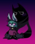 ambiguous_gender anthro blush clothing diaper diaper_over_clothing female hi_res hoodie league_of_legends oversized_clothing oversized_hoodie oversized_topwear pendent rapoof riot_games shadow shadow_(lol) shadow_creature solo tencent topwear vex_(lol) yordle