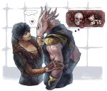  ... 2boys baldur&#039;s_gate baldur&#039;s_gate_3 beard_stubble bhaal black_coat black_hair claw_ring closed_eyes coat cropped_torso dragon_boy dragon_horns dragonborn_(d&amp;d) dungeons_&amp;_dragons enver_gortash facial_hair furry furry_male grabbing_another&#039;s_chin hand_on_another&#039;s_arm hand_on_another&#039;s_chin heart highres horns interspecies male_focus multiple_boys red_eyes shiba156_ff14 short_hair speech_bubble spoken_ellipsis spoken_heart stubble the_dark_urge_(baldur&#039;s_gate) thought_bubble upper_body white_background yaoi 
