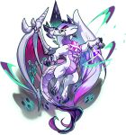  1other asymmetrical_wings dragon dragon_village_(series) dragon_village_collection feathered_wings fur-tipped_tail furry game_cg gem hela_(conquerer)_(dragon_village) hela_(dragon_village) official_art pink_eyes purple_gemstone skeletal_wings third-party_source transparent_background wings 