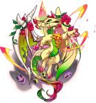  1other asymmetrical_wings black_sclera colored_sclera dragon dragon_village_(series) dragon_village_collection feathered_wings flower fur-tipped_tail furry game_cg gem green_eyes hela_(apocalypse)_(dragon_village) hela_(dragon_village) official_art pink_flower pink_gemstone pink_rose rose skeletal_wings third-party_source transparent_background wings 