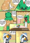 2025 6_panel_comic ambiguous_gender anthro bandage beak bed black_text brown_eyes comic decidueye dialogue door duo ellipsis english_text feet furniture generation_4_pokemon generation_7_pokemon grass hi_res high-angle_view looking_at_another motion_lines name_drop nintendo on_bed open_mouth orange_eyes plant pokemon pokemon_(species) pokemon_mystery_dungeon pupils question_mark rear_view red_pupils riolu sawlamander side_view sound_effects speech_bubble spike_chunsoft talking_to_another talons text toes tongue walking white_sclera white_text