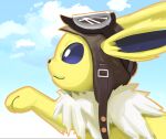 ambiguous_gender aviator_cap aviator_glasses cloterchohan eeveelution eyewear generation_1_pokemon glasses hi_res jolteon nintendo pokemon pokemon_(species) solo