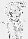  bad_id bad_pixiv_id dated greyscale monochrome profile rumia short_hair solo takeuma touhou 