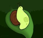 :&gt; anus clitoris darkened_anus darkened_genitalia darkened_pussy digital_media_(artwork) eyestalks female gastropod gastropod_shell genitals green_body leaf lying mollusk mollusk_shell on_back on_leaf pincoosh plump_labia presenting presenting_pussy pussy shell signature snail solo