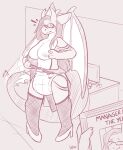  2022 anthro archived_source back_wings blush blush_lines breasts caught_in_the_act clothed clothing comparing computer computer_mouse desk diaper dragon duo ears_back electronics embarrassed english_text exposed_breasts eyeliner eyewear female fishnet_clothing fishnet_legwear footwear furniture glasses hair hi_res high_heels inside legwear long_hair long_tail looking_at_another lynhug_bb makeup monochrome mostly_offscreen_character mythological_creature mythological_scalie mythology one_eye_closed partially_clothed photo picture_frame pivoted_ears scalie shoes signature solo_focus standing stripes surprise table tail tail_motion tailwag text three-quarter_view undressing wearing_diaper wearing_glasses wings wink 