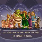 2020 5_fingers al_(shrek) anthro apron asinus bald belt big_bad_wolf_(shrek) black_belt black_boots black_clothing black_eyes black_footwear black_hat black_headwear black_mane black_nose blonde_hair blue_bottomwear blue_clothing blue_eyeshadow blue_hat blue_headwear blue_pants blue_shirt blue_topwear blue_tunic boots bottomwear brown_bottomwear brown_clothing brown_footwear brown_hair brown_pants brown_shoes brown_topwear brown_vest canid canine canis clothing cloven_hooves colored colored_nails crossed_arms dated dialogue dieter_(shrek) domestic_cat domestic_pig donkey donkey_(shrek) doris_(shrek) dot_eyes dreamworks dress english_description english_text equid equine eyeshadow eyewear felid feline felis female female_humanoid feral fingernails fingers food food_creature footwear frowning_at_viewer fur furrowed_brow gingerbread_man_(shrek) gordon_(shrek) green_body green_clothing green_dress green_fingernails green_footwear green_nails green_shoes green_skin grey_body grey_fur group hair hair_over_shoulder hand_on_hip hand_on_own_hip hat headgear headwear heart_symbol heimlich_(shrek) hi_res holding_melee_weapon holding_object holding_sword holding_weapon hoof_hands hooves horst_(shrek) human humanoid husband_and_wife larger_female larger_feral larger_human larger_humanoid larger_male leaning_on_another living_cookie living_puppet long_hair looking_at_viewer lying_on_another makeup male mammal mane married_couple melee_weapon mostly_nude_anthro mostly_nude_male mouse multicolored_body multicolored_fur murid murine nails name_drop name_in_dialogue navel ogre on_stage orange_body orange_fur overweight overweight_anthro overweight_humanoid pants pink_clothing pink_dress pink_hat pink_headwear pinocchio_(character) prince prince_charming_(shrek) princess princess_fiona profanity purple_clothing purple_dress purple_footwear purple_shoes puss_in_boots_(dreamworks) puss_in_boots_(franchise) red_hair rodent royalty shaded shirt shoes short_hair short_mane shrek_(character) shrek_(series) simple_eyes sitting sitting_on_another sitting_on_shoulder size_difference smaller_anthro smaller_female smaller_feral smaller_human smaller_male smile smiling_at_viewer standing steven_(shrek) suid suine sunglasses sus_(pig) sword talking_to_viewer tan_body tan_skin text three_blind_mice three_little_pigs_(shrek) topwear tunic vest virtintin weapon white_apron white_body white_clothing white_fur white_shirt white_topwear white_tunic wolf wooden_body yellow_clothing yellow_hat yellow_headwear
