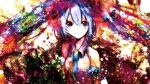  1girl aqua_eyes aqua_hair artist_request bare_shoulders blue_eyes blue_hair blush check_artist detached_sleeves hair_ornament hatsune_miku long_hair looking_at_viewer meola necktie non-web_source shirt sleeveless smile solo source_request thighhighs twintails very_long_hair vocaloid 